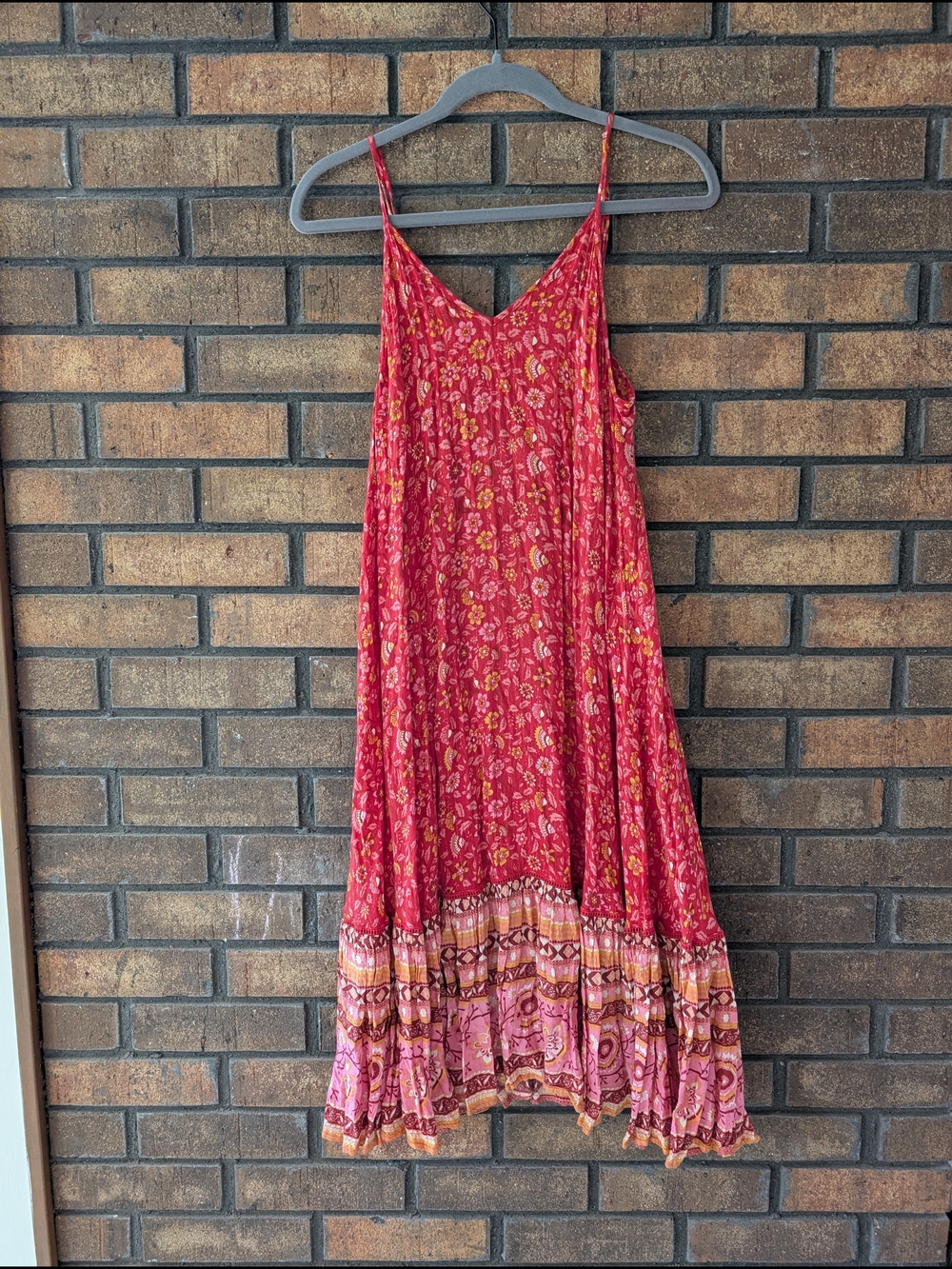 Spell Red Floral Midi Dress